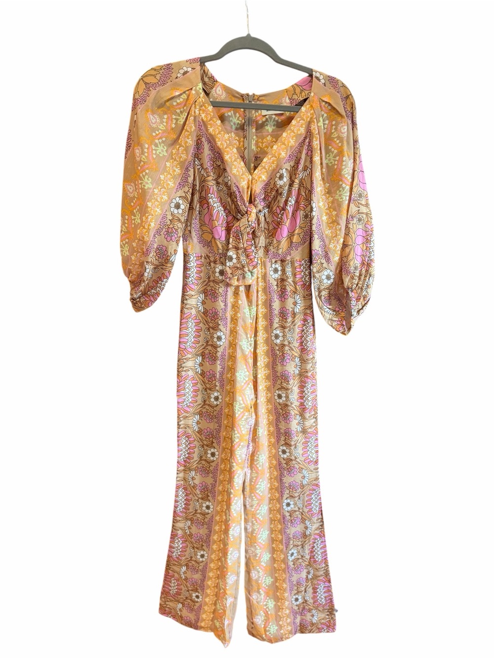 NWT SANDRO Dieppe Floral Linen Blend Jumpsuit 34 US 2 - Picture 5 of 16